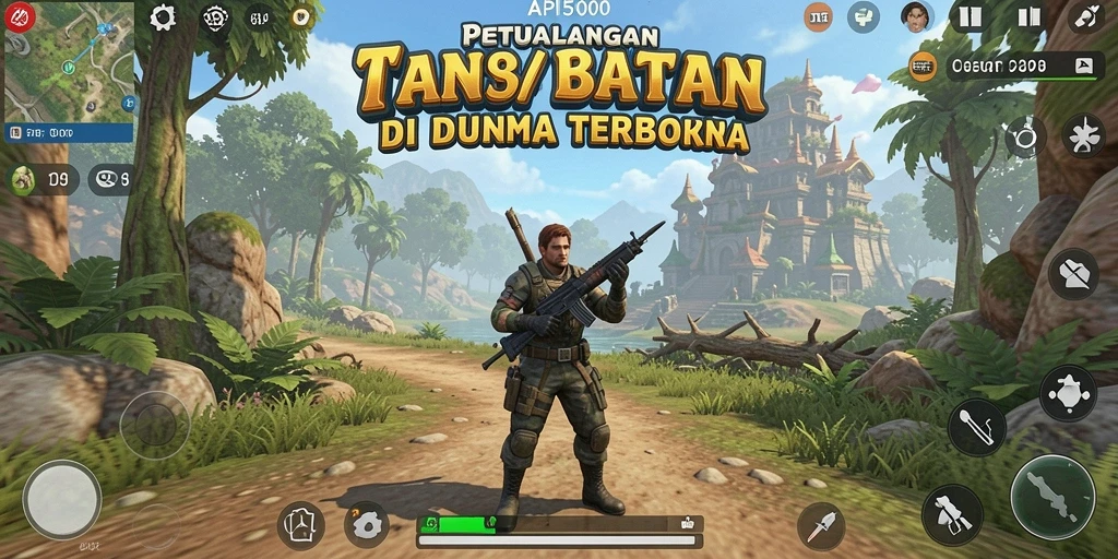 Screenshot gameplay menampilkan eksplorasi dunia terbuka API5000.