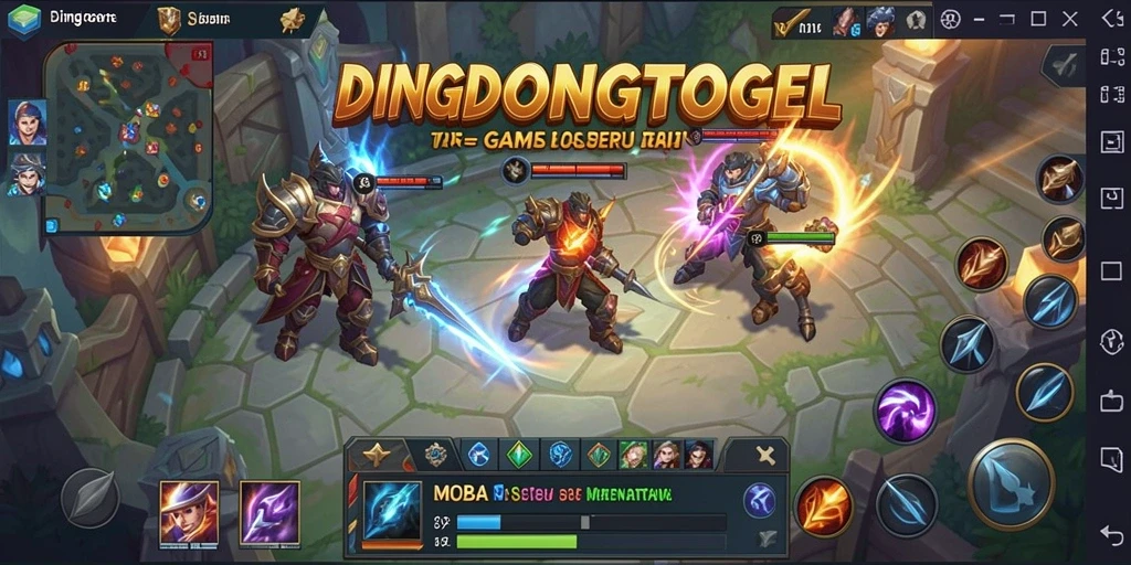 Tampilan seru DINGDONGTOGEL saat permainan MOBA.