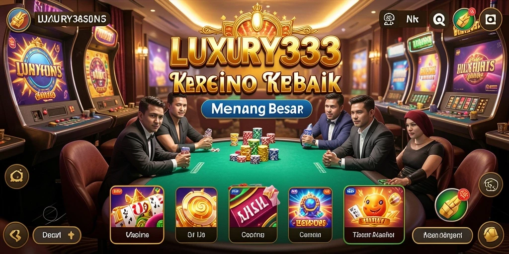 Screenshot utama LUXURY333 menampilkan permainan kasino yang mendebarkan.