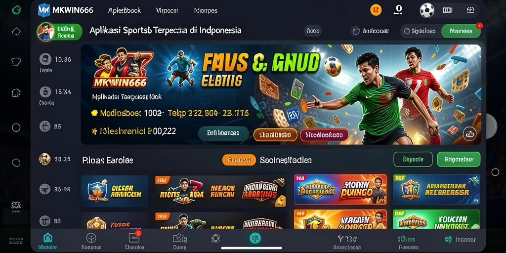 Tampilan menarik aplikasi MKWIN666 saat melakukan taruhan olahraga.