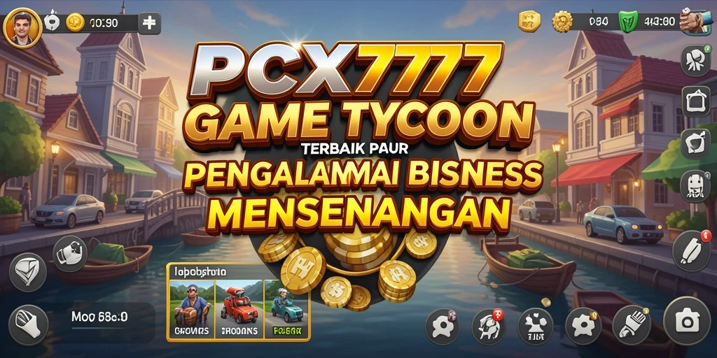 Tampilan gameplay PCX777 yang menarik dengan grafis memukau dan interaksi bisnis yang dinamis.
