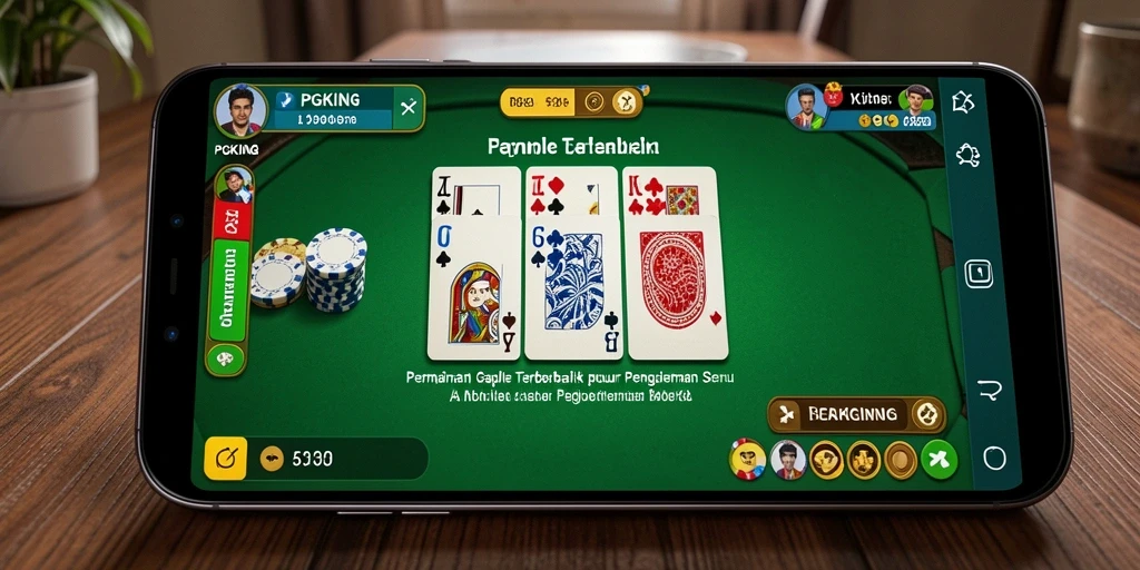 Screenshot PGKING menampilkan serunya bermain Gaple bersama teman.