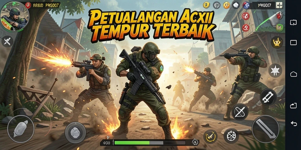 Tampilan gameplay PRG007 yang menegangkan dengan pertempuran intens.
