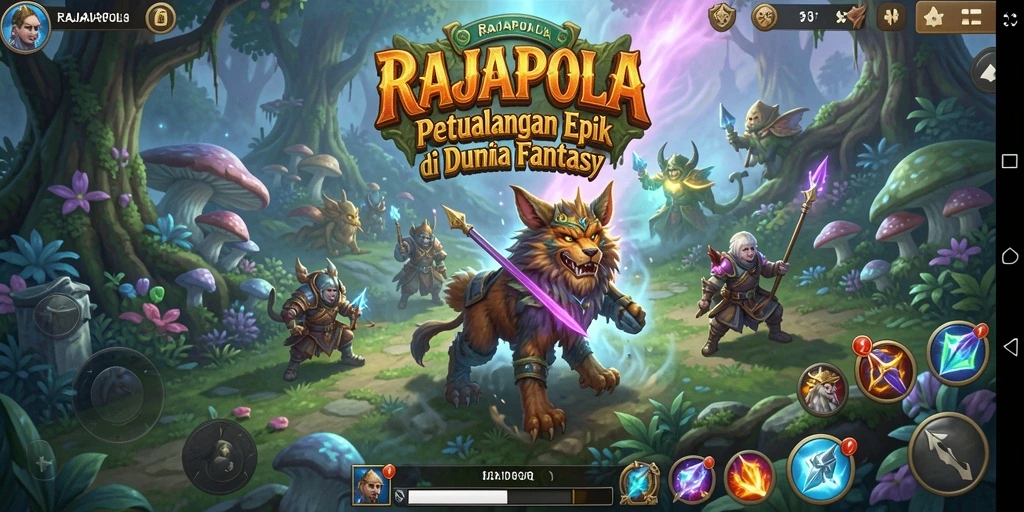 Gameplay RAJAPOLA yang menampilkan aksi RPG yang seru dan penuh strategi.