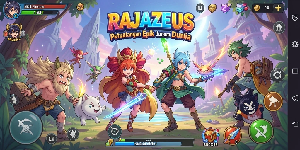 Tampilan gameplay RAJAZEUS yang memukau dan seru.
